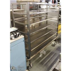 2) STAINLESS STEEL SHELVES ON WHEELS