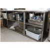 Image 1 : STAINLESS STEEL SHELVING UNIT WITH CONTENTS