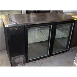 TRUE GLASS DOOR BACK BAR COOLER 59" X 27" X 38"