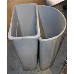 PAIR OF PLASTIC GARBAGE CANS