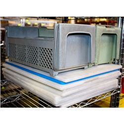 LOT OF 9 CUTTING BOARDS AND 2 SILVERWARE DISH