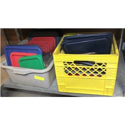 2 BINS OF ASSORTED PLASTIC LIDS