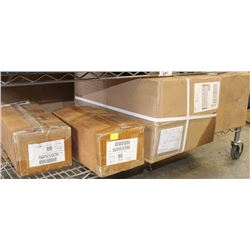 SHELF OF SPRAY BOTTLES AND SOAP DISPENSERS