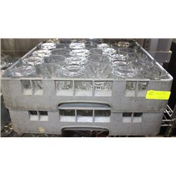 DISH RACK WITH ASSORTED GLASSWARE