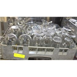 DISH RACK WITH ASSORTED GLASSWARE