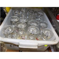 BUS BIN WITH ASSORTED GLASSWARE