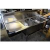 Image 2 : NEW ICB 2 BAY STAINLESS STEEL SINK 57" X 24" X 45"