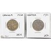 Image 1 : 1920 & 1931 CANADIAN 25 CENTS COINS.