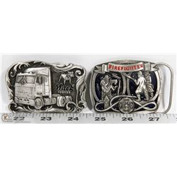 FIREFIGHTER AND 1 MAC TRUCK BELT BUCKLES