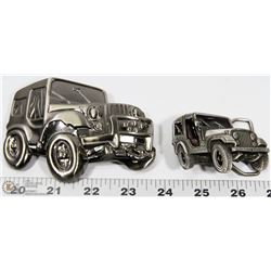 PAIR OF JEEP BELT BUCKLES - INCL 1 COLOR ENAMELED