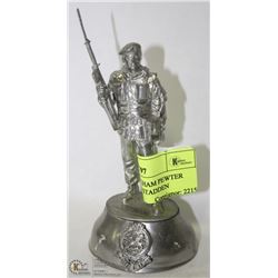 VINTAGE BUCKINGHAM PEWTER SOLDIER BY CHAS STADDEN