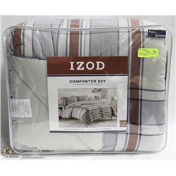 IZOD COMFORTER SET ,FULL/QUEEN,100% COTTON COVER