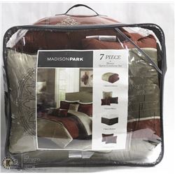 MADISON PARK 7PC MARNIE,QUEEN CORTER SET