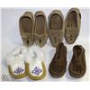 Image 1 : ESTATE 4 PAIRS OF LEATHER MOCCASSINS,1 FUR TRIMMED