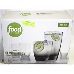 SMOKE 16PC GLASSWARE SET ,MISSING 1 GLASS