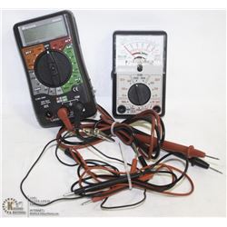 BOX W/TWO DIFFERENT VOLT/OHM METERS -