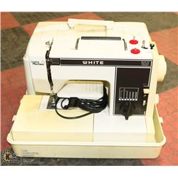 WHITE SEWING MACHINE IN CASE
