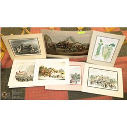 7 VINTAGE QUEEN AND OTHER PRINTS.