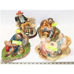 LOT OF 4 ESTATE DRUNKEN MAN ORNAMENTS