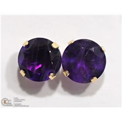 2) 10K GENUINE AMETHYST EARRINGS