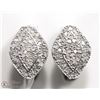 Image 1 : 9) STERLING SILVER DIAMOND EARRINGS