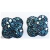 Image 1 : 13) STERLING SILVER BLUE DIAMOND EARRINGS