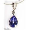 Image 1 : 15) 14K W. GOLD TANZANITE & DIAMOND PENDANT W/