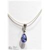 Image 2 : 15) 14K W. GOLD TANZANITE & DIAMOND PENDANT W/