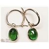 Image 1 : 19) 14K WHITE GOLD EMERALD EARRINGS