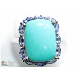 20) STERLING SILVER NATURAL TOPAZ RING