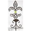 Image 1 : IRON FLEUR DE LISE CANDLE STAND.