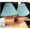 Image 1 : SET OF 2 VINTAGE MATCHING COLORED  LAMPS