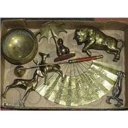 BRASS FIGURE COLLECTION - INCL DUCK, SPANISH BULL
