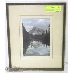 VINTAGE MOUNTAIN SCENE PHOTO MATTED & FRAMED
