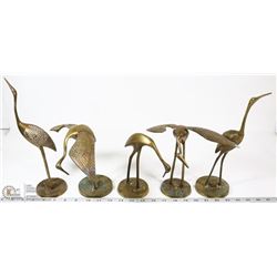 ESTATE COLLECTION OF BRASS CRANES