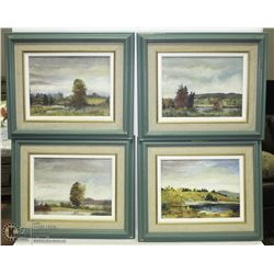 VINTAGE SET OF 4 OIL PAINTINGS PRAIRIE SCENES
