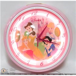 DISNEY PRINCESS LIGHT UP WALL CLOCK . WORKING