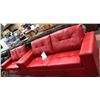 Image 1 : NEW RED LEATHERETTE 84" SOFA  AND 61" LOVESEAT