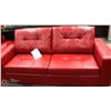 Image 2 : NEW RED LEATHERETTE 84" SOFA  AND 61" LOVESEAT