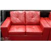 Image 3 : NEW RED LEATHERETTE 84" SOFA  AND 61" LOVESEAT