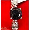 Image 2 : 29) 14K WHITE GOLD BLACK DIAMOND RING