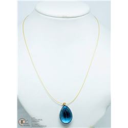 30) 14K YELLOW GOLD NATURAL TOPAZ PENDANT