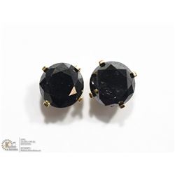 31) 14K YELLOW GOLD BLACK DIAMOND EARRINGS