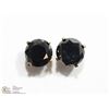Image 1 : 31) 14K YELLOW GOLD BLACK DIAMOND EARRINGS