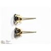 Image 2 : 31) 14K YELLOW GOLD BLACK DIAMOND EARRINGS