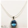 Image 1 : 33) 14K WHITE GOLD DIAMOND AND TOPAZ PENDANT