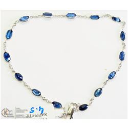 34) 14K WHITE GOLD SAPPHIRE BRACELET