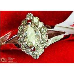 42) 14K WHITE GOLD DIAMOND RING