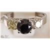Image 1 : 48) 14K WHITE GOLD BLACK DIAMOND RING