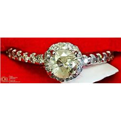 49) 14K WHITE GOLD ROUND CUT DIAMOND RING